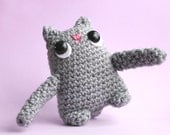 Amigurumi Grey Grump Cat Miniature Collectable