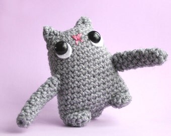 Amigurumi Grey Grump Cat Miniature Collectable