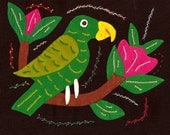 Stellar, Colorful Parakeet Mola - Kuna Indian Applique