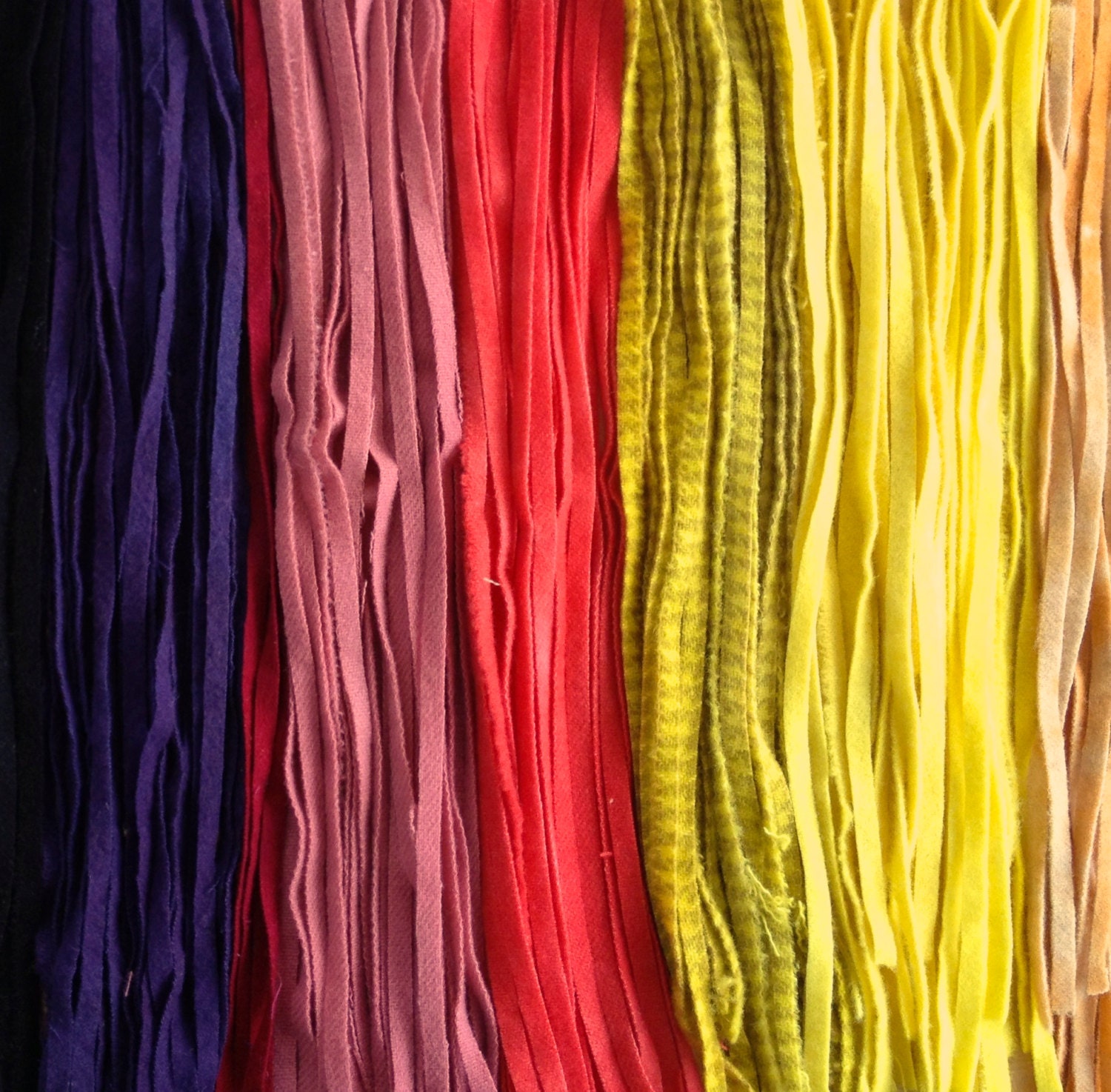 1 Quarter Yard  Multicolored  Hand  Dyed Wool Strip Collection for Primitive Rug Hooking