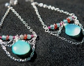 Blue Chalcedony Chandelier Earrings