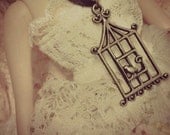 Mori Girl Caged Birdcage Necklace for Blythe, Pullip or Odeco