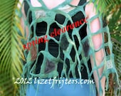 SPRING CLEARANCE SALE - Fairy Nuno Felted Poncho - Green Lattice