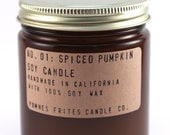 no. 1: spiced pumpkin - 8 oz soy wax candle - apothecary style jar - the only pumpkin scent you'll ever want again
