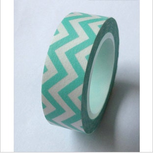 Aqua chevron Washi Tape, masking tape