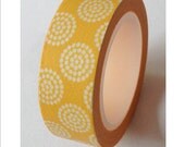 Yellow patterned Washi Tape, masking tape, modern circles