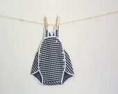 Vintage style baby jumper- black checker