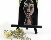Art -- ACEO "First Time" Fine Art Print Woman Portrait Passion Sultry Sexy Darkness Irresistible Intimate Free US Shipping