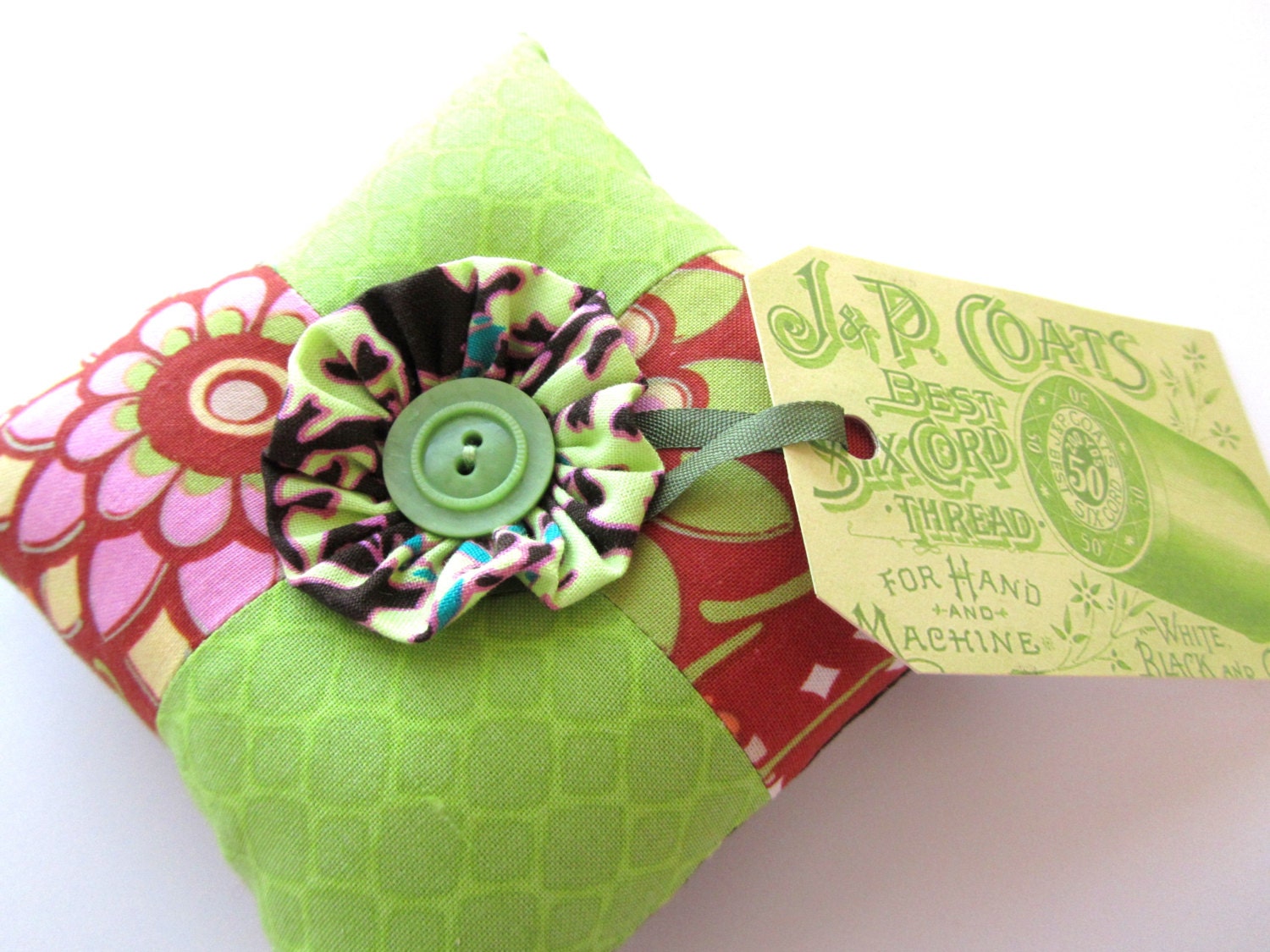 Bright Patchwork Pincushion Mothers Day Pincushion