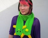 Green Kitty Fleece Scarf