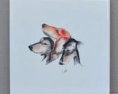 Attitude Saluki Dog Art Tile Coaster By Cori Solomon