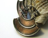 Rustic Tribal Sterling Silver And Copper Earrings - Mixed Metal Blade Hoops - Metalsmithed Artisan Jewelry
