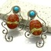 Red River Jasper, Turquoise Earrings - Exotic Gemstone And Argentium Sterling Silver Post Earrings - OOAK Artisan Metalsmith Jewelry