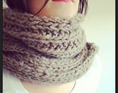 Unisex Long Knit Scarf - Light Brown