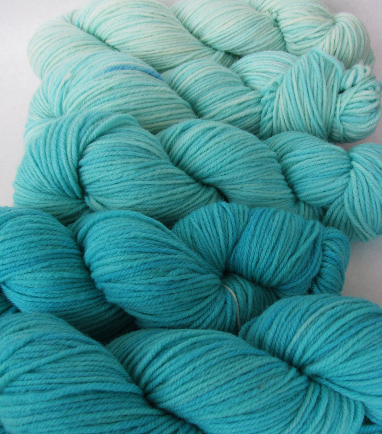 Sweater's Worth of Yarn Turquoise Pool Gradient Harlequin DK Worsted Merino Superwash