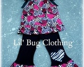 Valentines Zebra Heart Top and Pant Custom Boutique Clothing Girl 12 18 24 2t 3t 4t 5t 6 girl