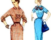 Vintage 1950s Wiggle Dress with X Cross Straps- Size 14- Bust 32- Simplicity 1239