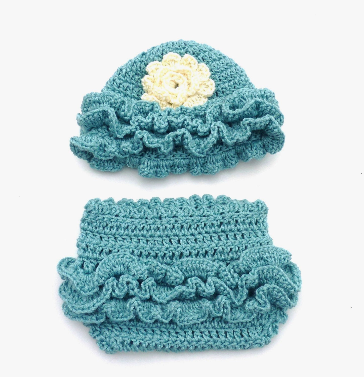 Photo Prop Baby Diaper Cover & Hat Set - Hand Crochet - Newborn Photography Porps - Choose you size and color