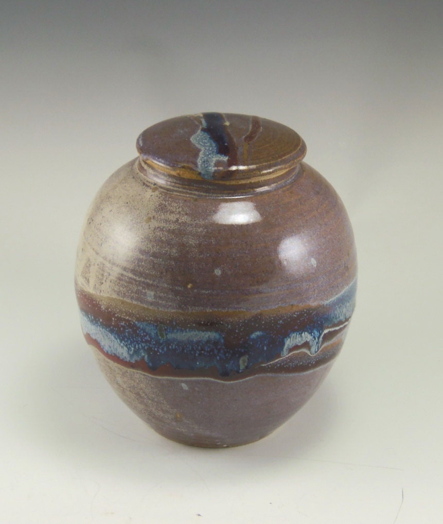 Pottery Lidded Jar Urn