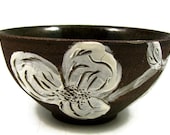 Black Mountain Stoneware Bowl - Textured Clay Bowl - Flower Bowl - Handmade Ceramic Bowl - Wheel Thrown Pottery - Ships Today