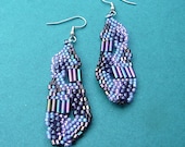 Purple Clouds - Freeform Beadwoven Earrings