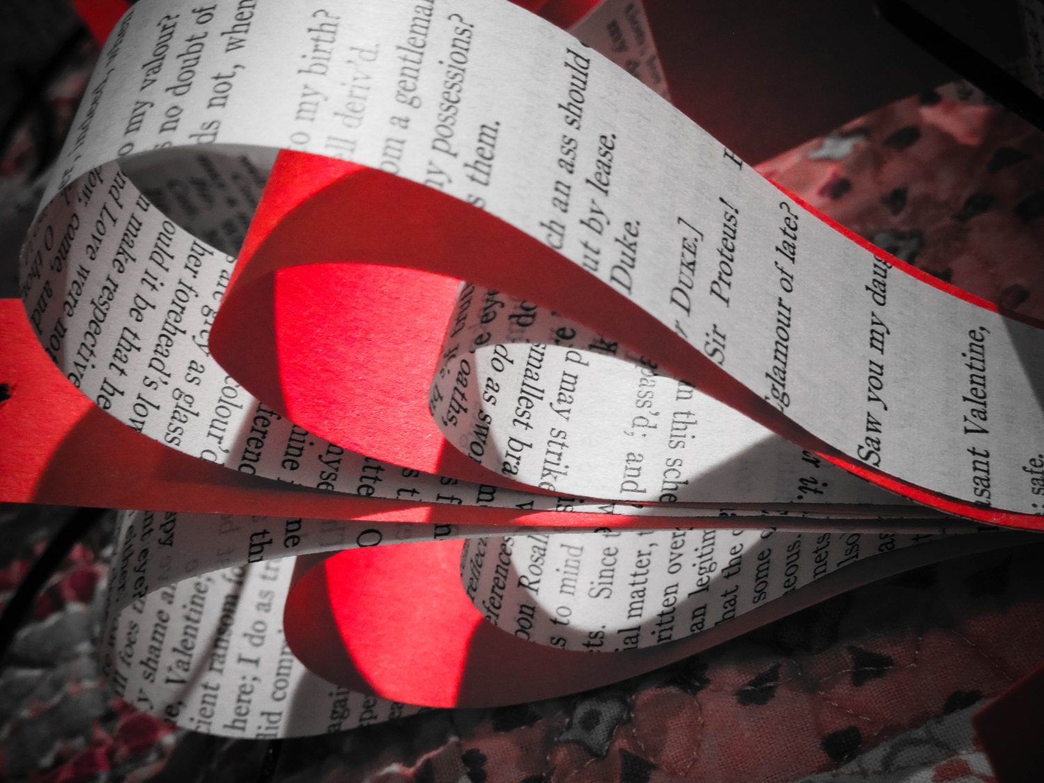 Antique Book Paper Heart Garland Chain Vintage Inspired Upcycled Shakespeare book pages By Paper-Mâché Dream Photography