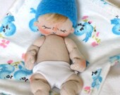 Freddy a One of a Kind Miniature Cloth Baby Doll by BEBE BABIES