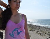 The Blue Dove - Silkscreened Chemise Tank