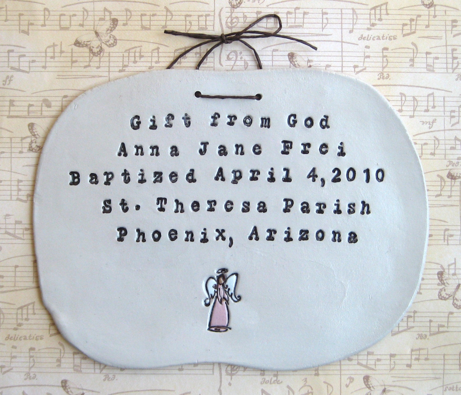 Reserved Listing For xusteph5- 2 baptism wall hangings with personalized back and tracking number