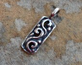 1 Bali Sterling Silver Swirl Charm - 13.3mm x 4.2mm