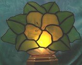 Stained Glass Hibiscus Light-Lamp Suncatcher