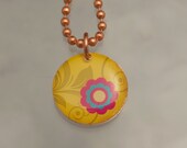 Handmade Copper Flower Charm Pendant Necklace Upcycled Repurposed Penny- Mod Daisy - Womens Jewelry