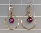 Freshwater Pearl  Hoop Earrings
