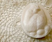 Nesting Hen soap, chicken shaped glycerin soap egg Baby bee buttermilk type scent