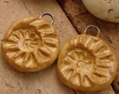 NAUTILUS SHELLS - Handmade Ceramic Beads/Pendants - 2 Beads