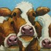 Cows painting animals 459  30x40 inch original portrait oil painting by Roz