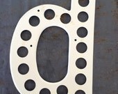 Vintage Letter Metal Highway Letter Large Metal Letter Lowercase  D   Vintage Highway Letter