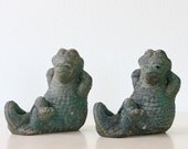 Vintage Concrete Alligators - Set of 2