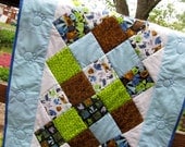Modern Puppy Paws Baby Boy Quilt