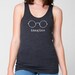 Imagine Glasses John Lennon Dark Grey Heather Unisex Heathered Tank Top Shirt silkscreen screenprint American Apparel