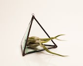 3.5 inch Triangle Geometric Stained Glass Air Plant Terrarium