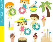 HALF PRICE SALE Lolli Beach Party 07323 - Cute Digital Clipart for commercial use