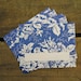 Vintage Bird & Floral Blue Die Cut Party Place Cards - Set of 16