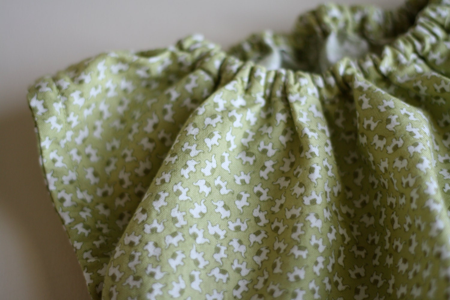 Baby Infant Peasant Dress - Tiny Green Elephants - 3 Month Size