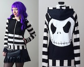 stripe Nightmare Before Christmas Jack Skellington hoodie - custom smarmyclothes gothic punk