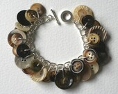 Button Bracelet Natural Browns and Creams