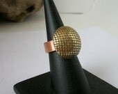 Copper and Textured Brass Metalwork Ring - copper ring - copper jewelry