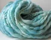 CLEARANCE - Hand Dyed Yarn, Thick and Thin Merino Wool,  Bulky Weight, 250 yards/ 8 oz , Manhattan Blue