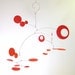 Modern Kinetic Mobile - The Nebula, Bright Red