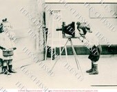 Instant Download Baby PHOTOGRAPHER Antique Camera French postcard DIGITAL scan